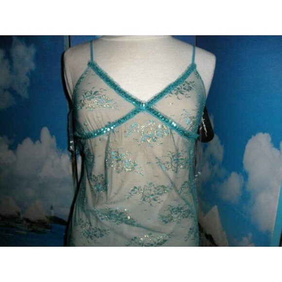 NEW by COOLWEAR USA, SEXY, SLEEVELESS JUNIORS SIZE LARGE, TOP, BLOUSE, TURQUOISE - Picture 2 of 11